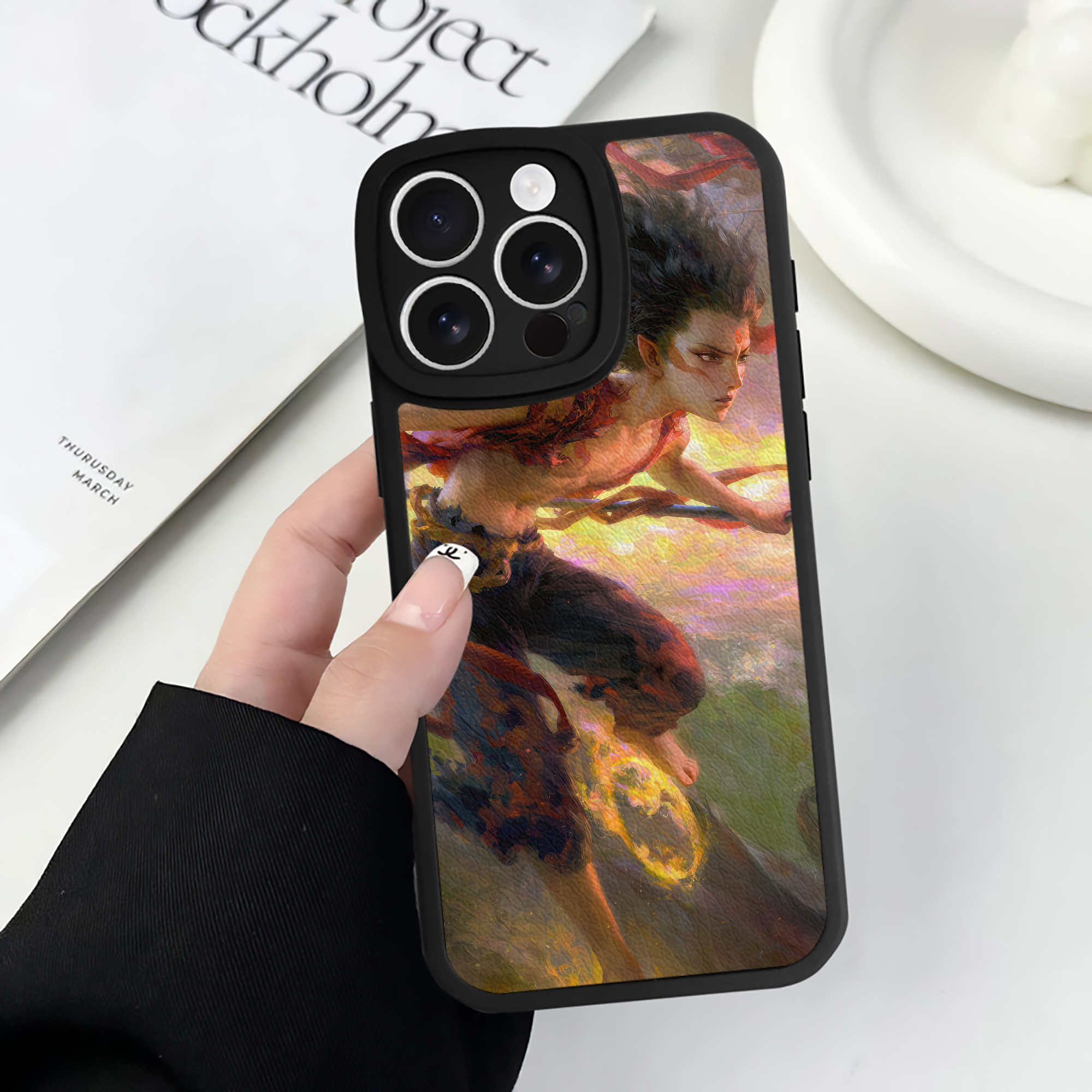 （画像用） Ne Zha 2 ナタ 魔童の大暴れ 【iPhone 16シリーズ対応】シリコンスマホケース（レザー調） 材質：シリコン